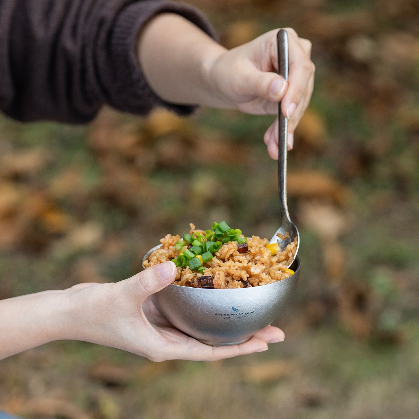 Boundless Voyage 260ml Titanium Double-Wall Bowl, Ultralight Anti-Scald Camping Bowl for Hiking Outdoor Home Ti1081T