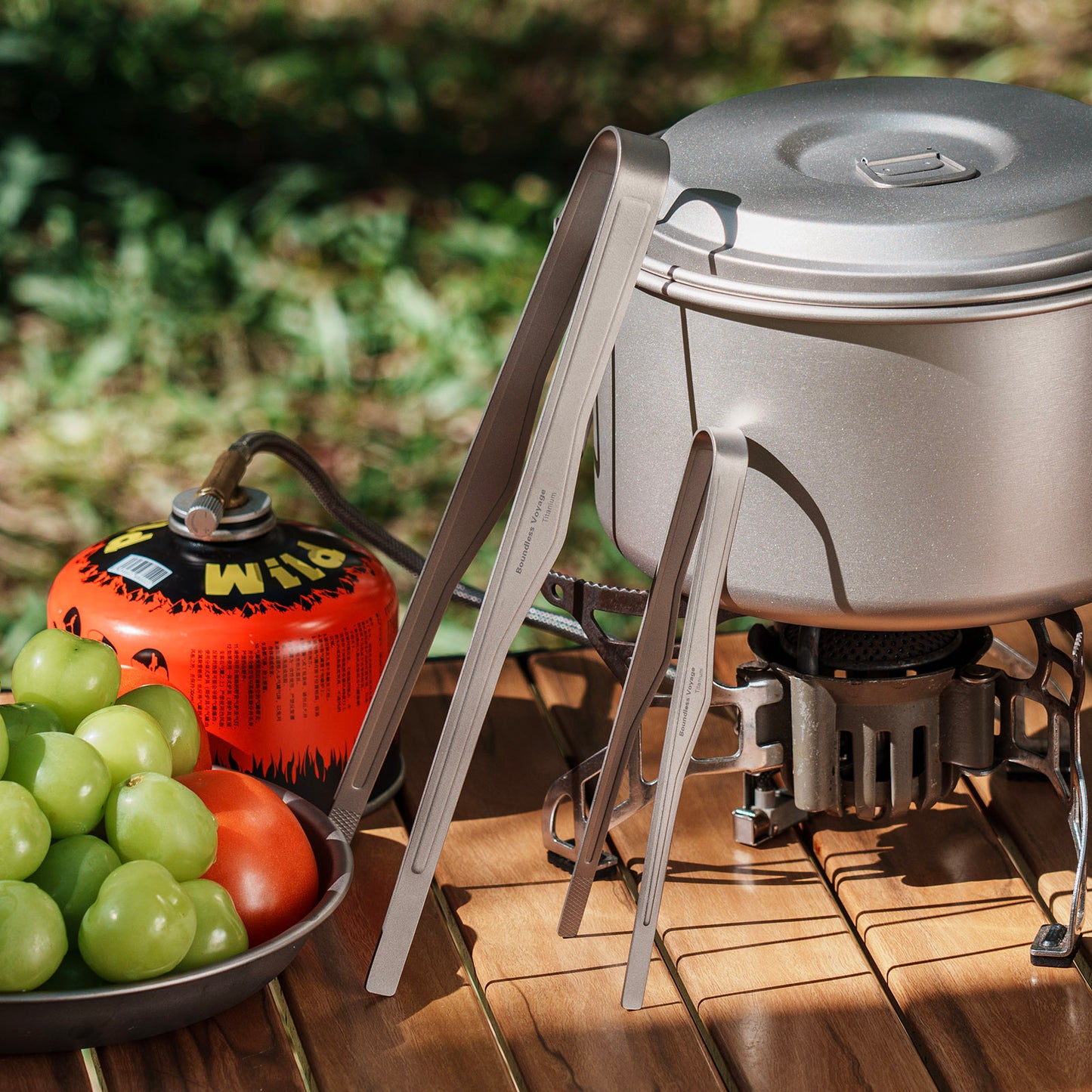 Boundless Voyage 6.7/10 Zoll Titan Ultraleicht Grillzange BBQ-Zange Mehrzweck-Pinzette für Küche Essenszange Buffet Salatzange Steakzange Grillzubehör Verbrühschutz Ti1011T-Ti1012T