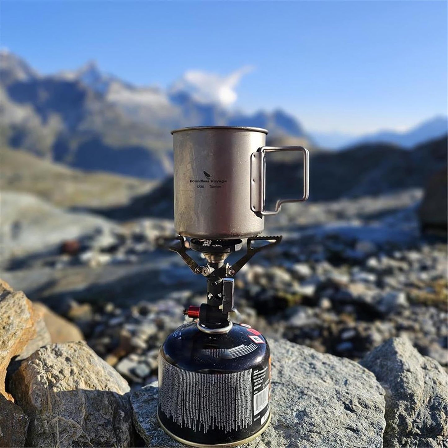 Boundless Voyage Titanbecher mit Deckel Camping-Geschirr für 1 Person 420 ml