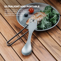 Boundless Voyage Titanium Spork 3-in-1 Fork, Spoon, Knife Cutlery Combo Ultra Lightweight Camping Utensil Ti1064T