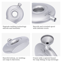 Boundless Voyage 180ml Titanium Hip Flask with Funnel Set Round Wine Bottle Special-shaped Small Pocket Flask Liquor Ti3067D