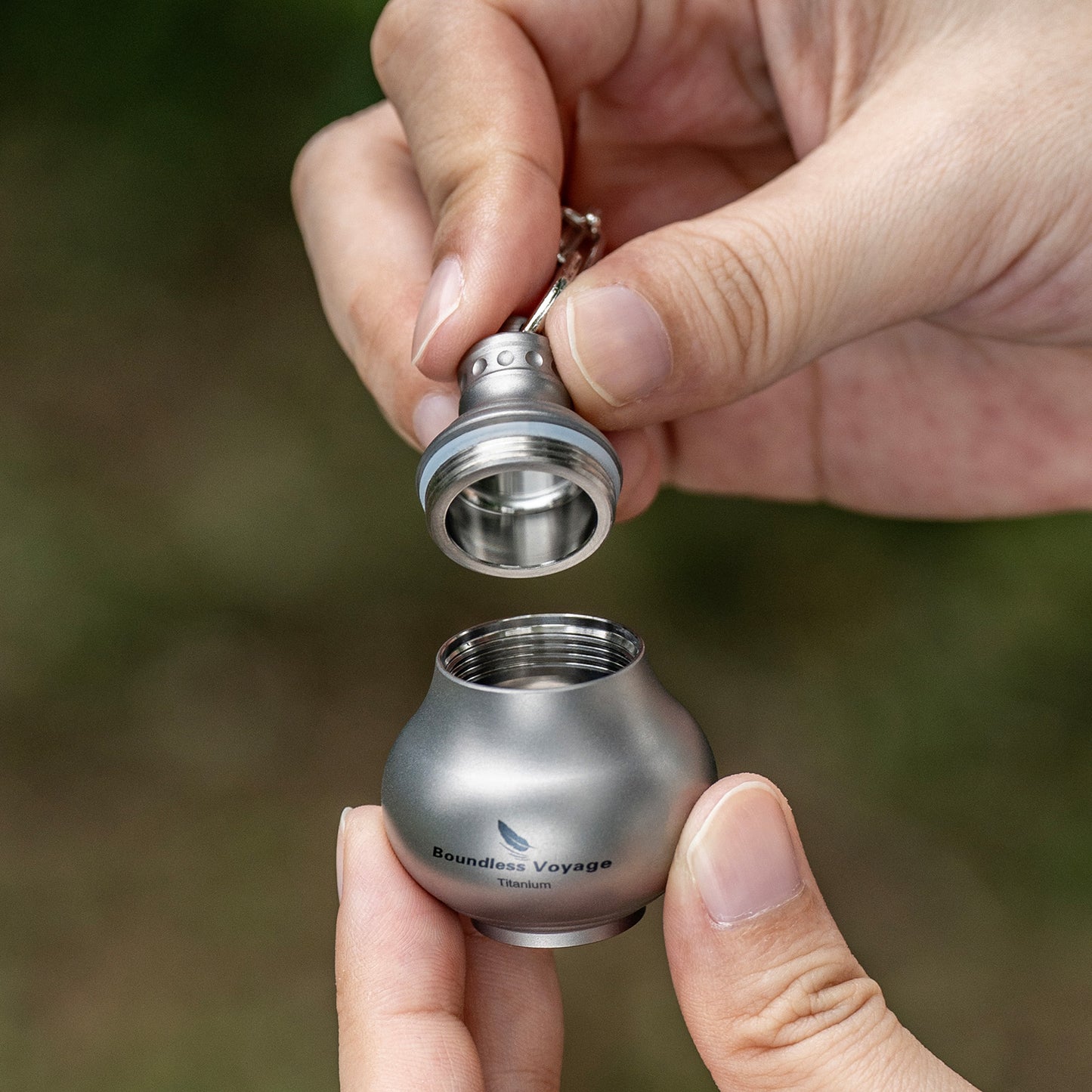 Boundless Voyage Titanium Mini Medicine Bottle, Compact Waterproof Pill Jar Portable Storage Container for Travel EDC Daily Carry Ti9006O