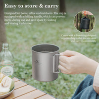 Boundless Voyage750ml Single Wall Titanium Cup with Lid | Ultralight Portable Camping Mug Pot for Tea Coffee EDC Hiking Ti3037D