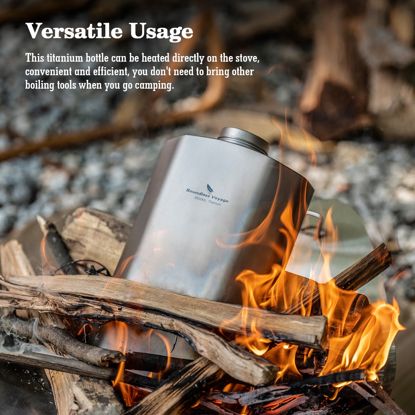 Boundless Voyage Titanium Water Bottle 2500ML Big Capacity Sports Water Bottle Ultralight Leakproof Drinkware for Outdoor Camping Hiking Ti3004D
