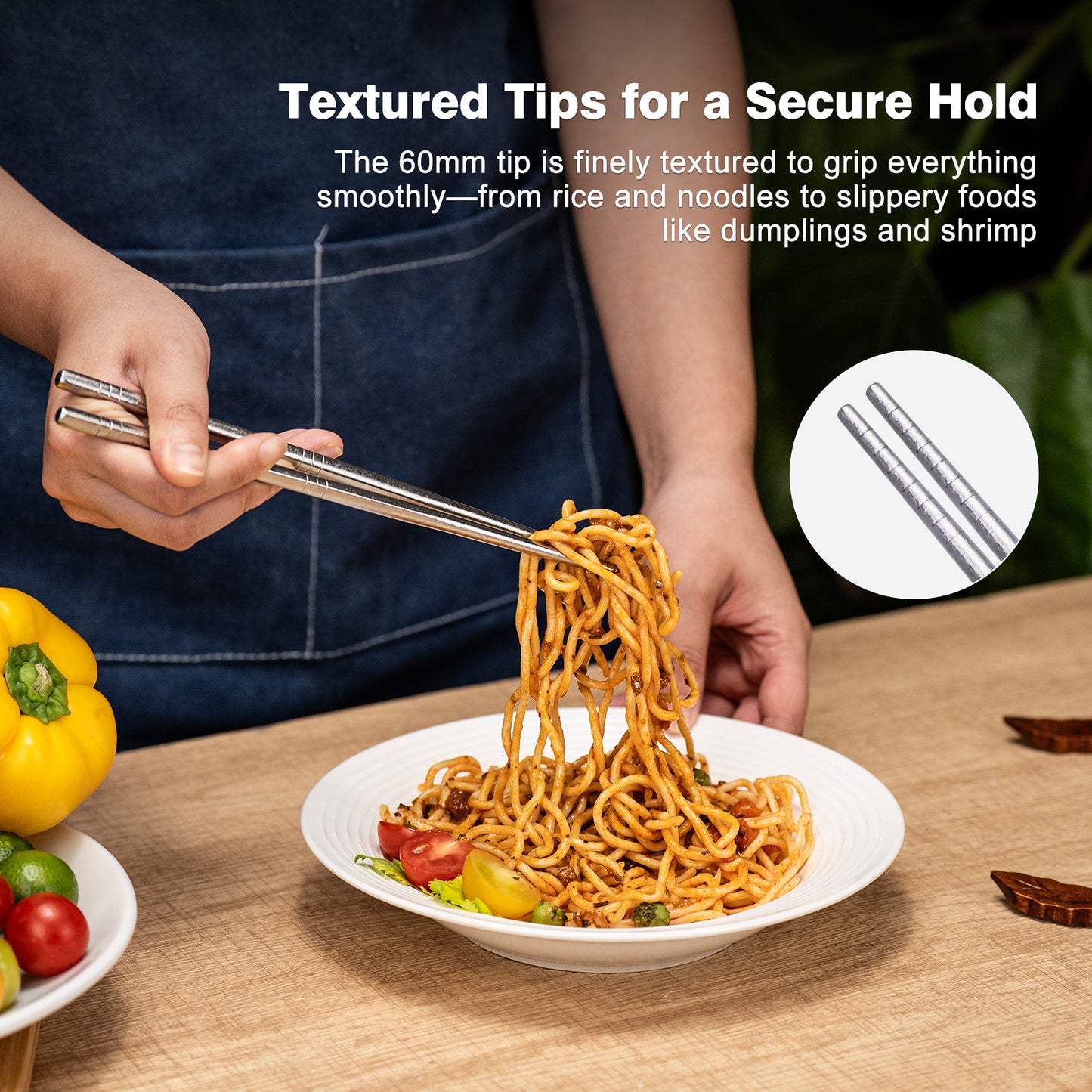Boundless Voyage 8 Pairs Colorful Pure Titanium Chopsticks | Ultralight Non-Slip Reusable Tableware for Rice, Noodles, Tofu & Meatballs, Camping, Hiking & Daily Home Use Ti1006T