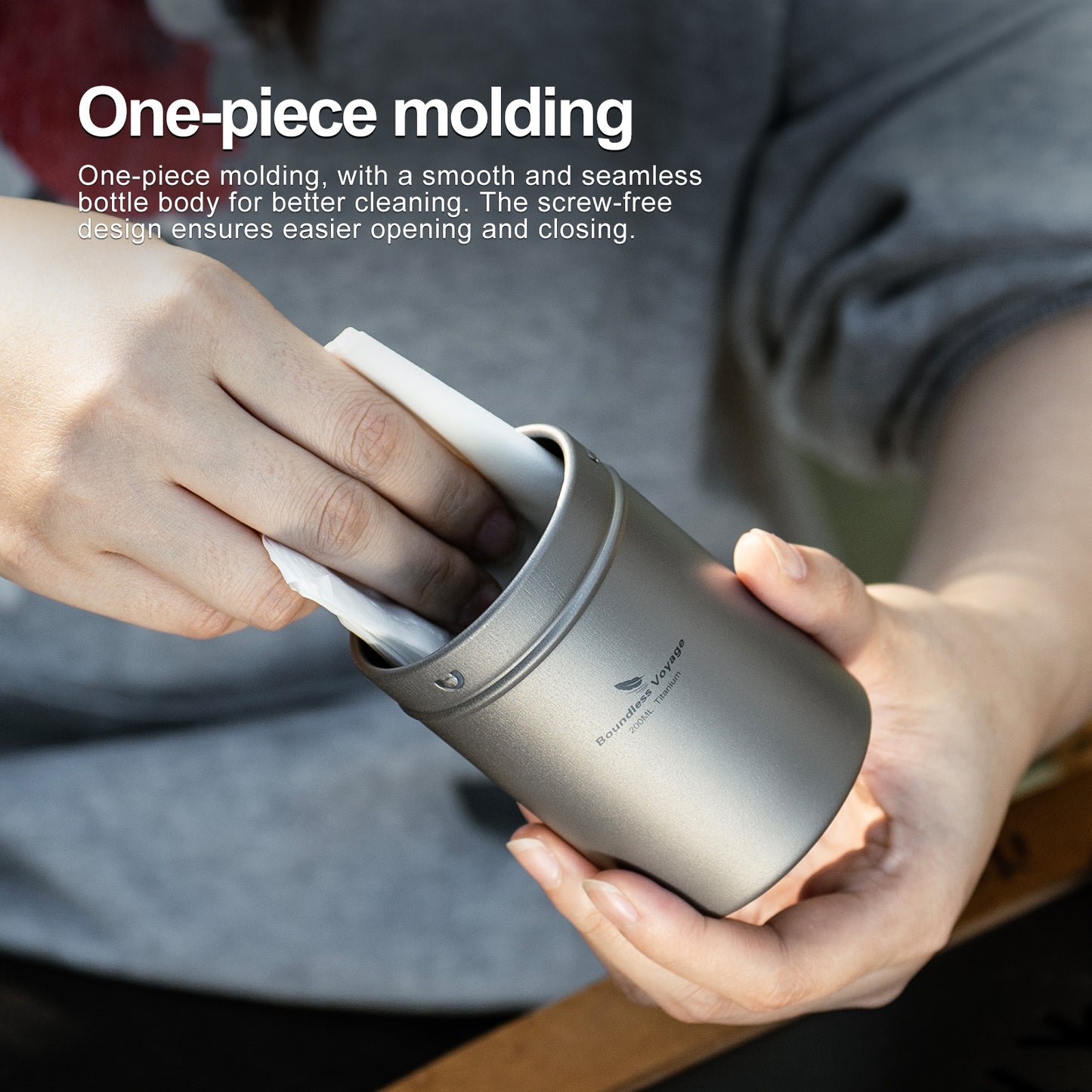 Boundless Voyage Titanium Tea Caddy Tea Canister Ultralight Portable & Small Round Kitchen Food Storage Container for Loose Tea, Coffee, Spices, Beans, Sugar Ti3212D