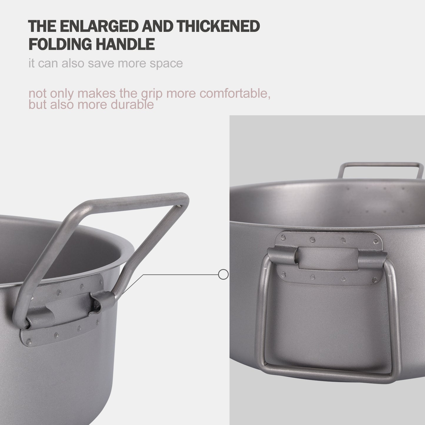 Boundless Voyage 2L Titanium Stock Pot with Lid and Folding Handle, Portable Lightweight Soup Pot for Outdoor Camping Hiking Picnic  Ti2054C