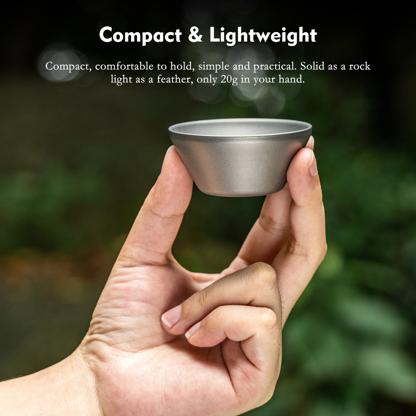 Boundless Voyage 30ml Titanium Double-Wall Tea Cup, Stackable Mini Cup for Tea Sake Camping Ti3083D