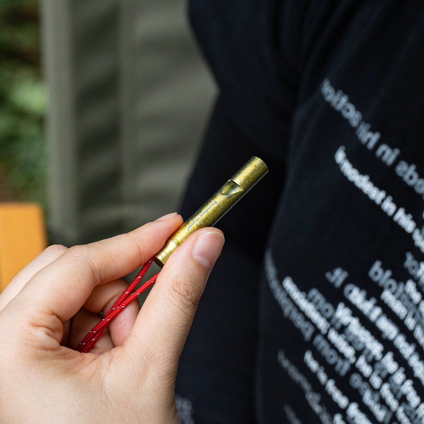 Boundless Voyage Titanium Emergency Survival Whistle, 120dB Super Loud Safety Signal Whistle with Lanyar, Portable EDC Gear for Camping Hiking Sports Coach Training Ti9010O