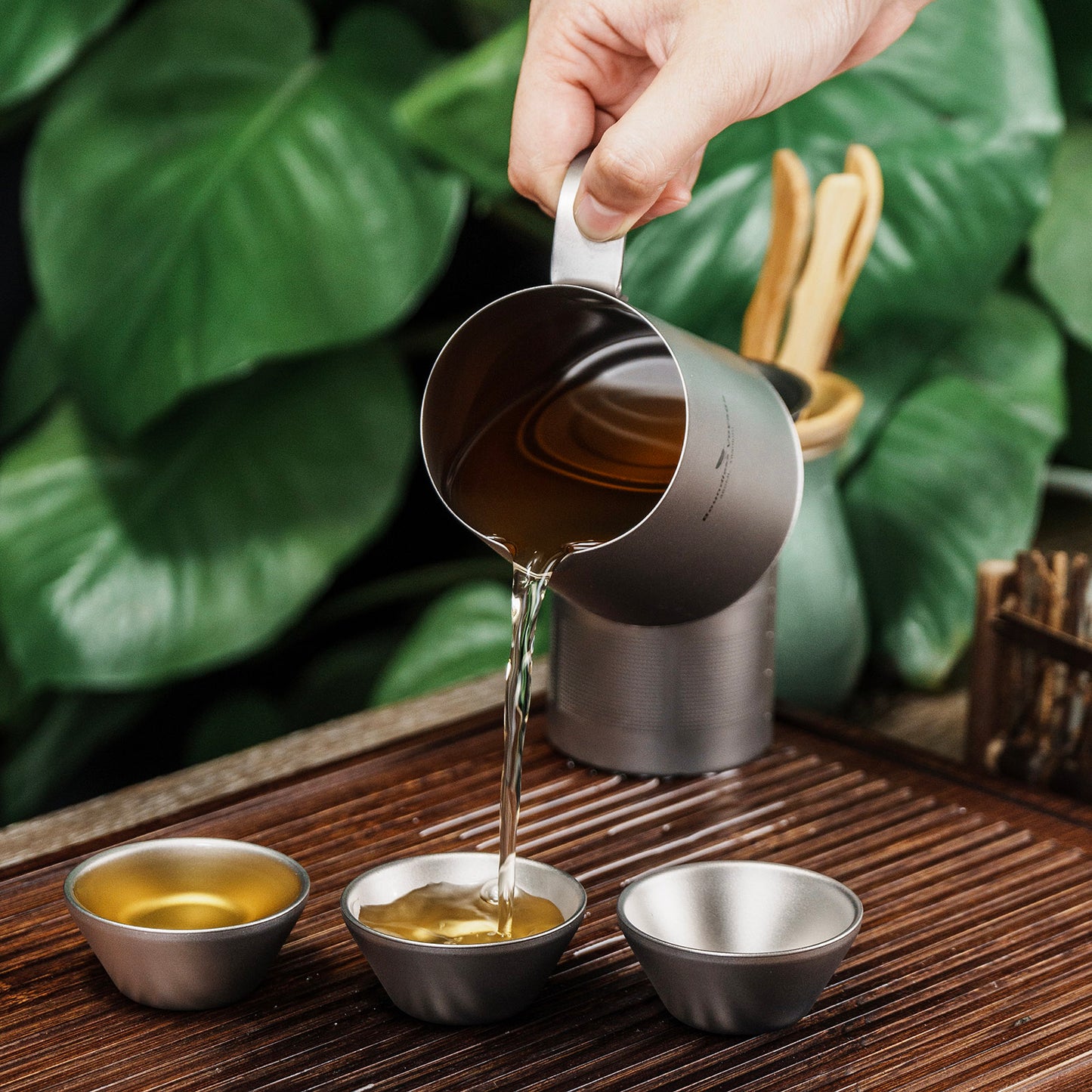 Boundless Voyage Ultralight Titanium Camping Tea Set, Portable Travel Drinkware for Picnic Hiking Home Use Ti3116D