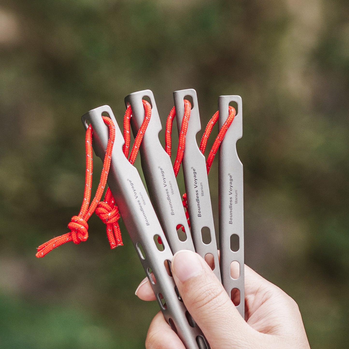 Boundless Voyage 16.5cm  V-Shape Pure Titanium Tent Stakes | Ultralight Heavy Duty Ground Pegs, Outdoor Camping Accessories, 6Pcs / 8Pcs / 12Pcs Optional Sets Ti4008P