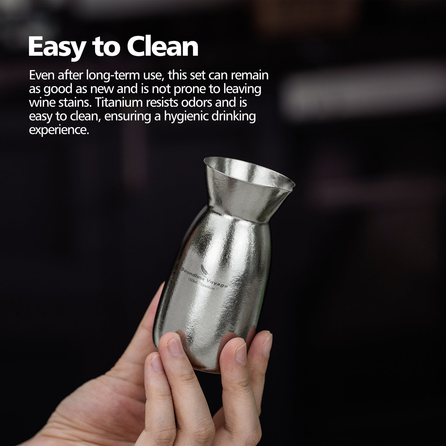 Boundless Voyage 3 Pieces Titanium Japanese Sake Set, 150ml Sake Carafe with 2  Cups, for for Sake Japanese Wine/Soju/Drink/Tea Dishwasher Safe Portable Drinkware for Outdoor Travel Ti3266D