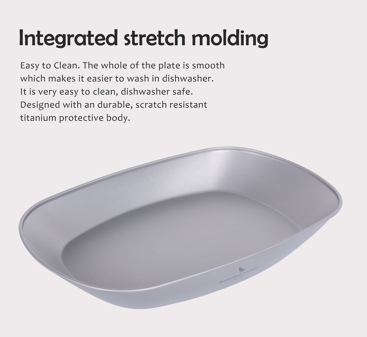 Boundless Voyage Ultralight Pure Titanium Plate, Portable Outdoor Camping Dish with Mesh Carry Bag for Hiking Backpacking Picnic Daily‑Use Tableware Ti1114T