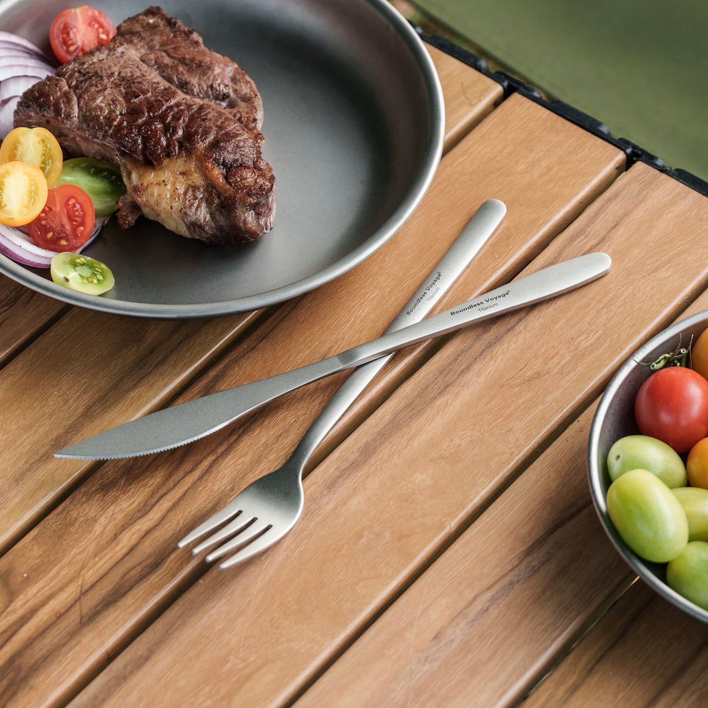Boundless Voyage Pure Titanium Cutlery Set | Chopsticks Knife Fork Spoon, Ultralight Portable Tableware for Camping Travel Daily Home Use Ti1056T