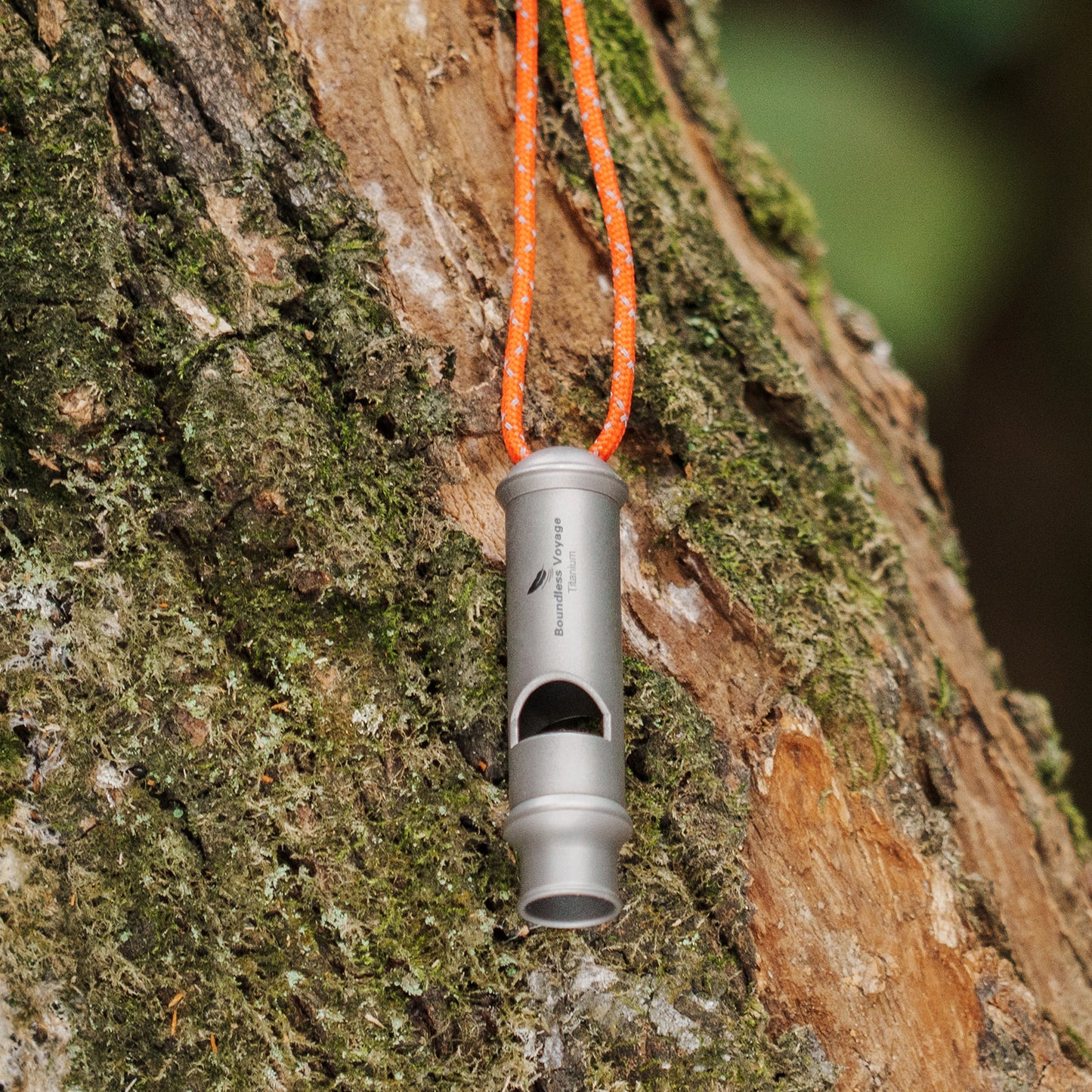 Boundless Voyage Titanium Whistle Emergency Survival Safety Whistles with Lanyard Loud for Outdoor Camping Hiking Coaches Training Sports Keychain Whistle Ti9019O