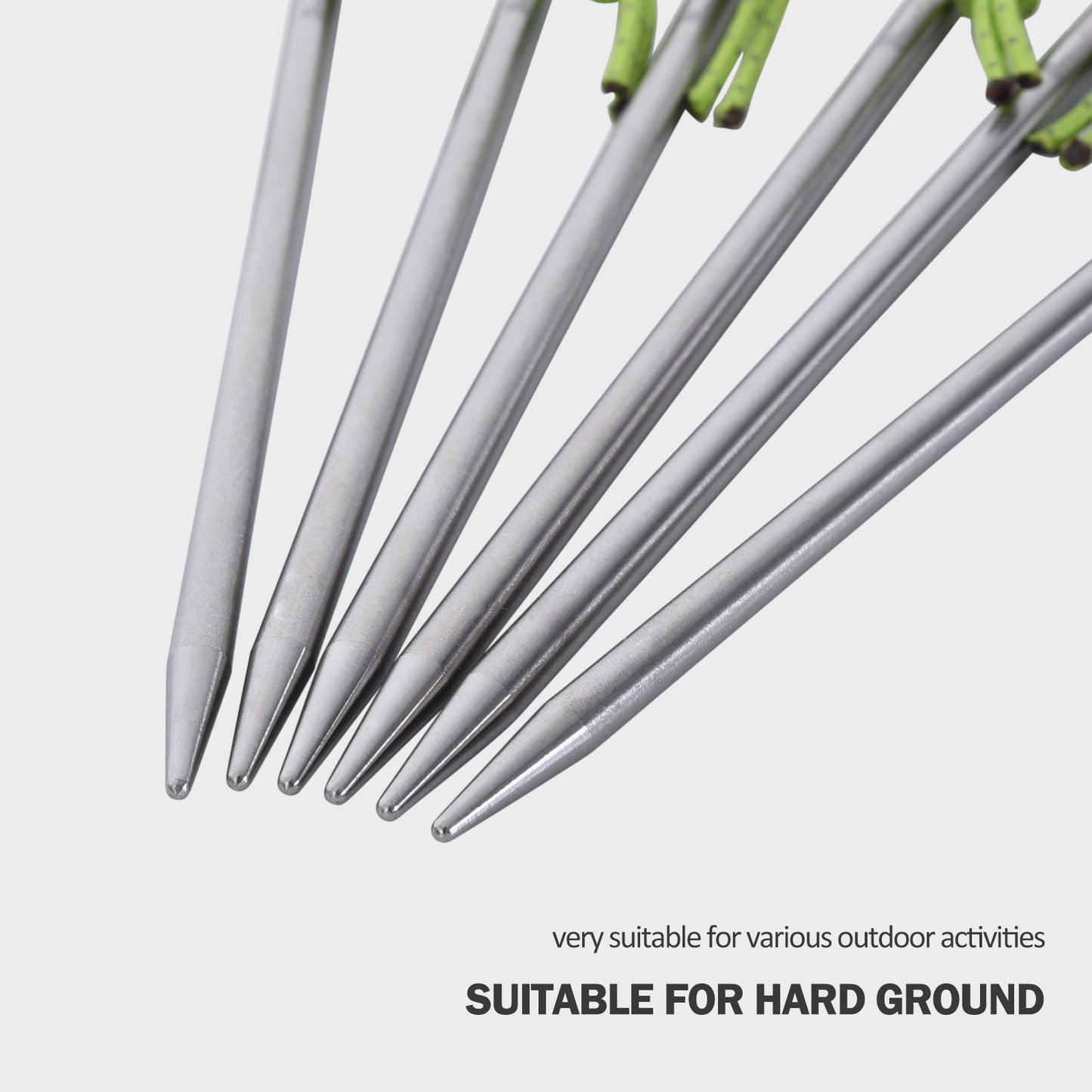 Boundless Voyage 20cm Pure Titanium Tent Stakes 6Pcs | Ultralight Heavy Duty Tent Pegs for Hard Soil, Snowfield & Grassland, Multi-Purpose Accessories for Camping, Hiking, Climbing & Garden Plant Support Ti4014P