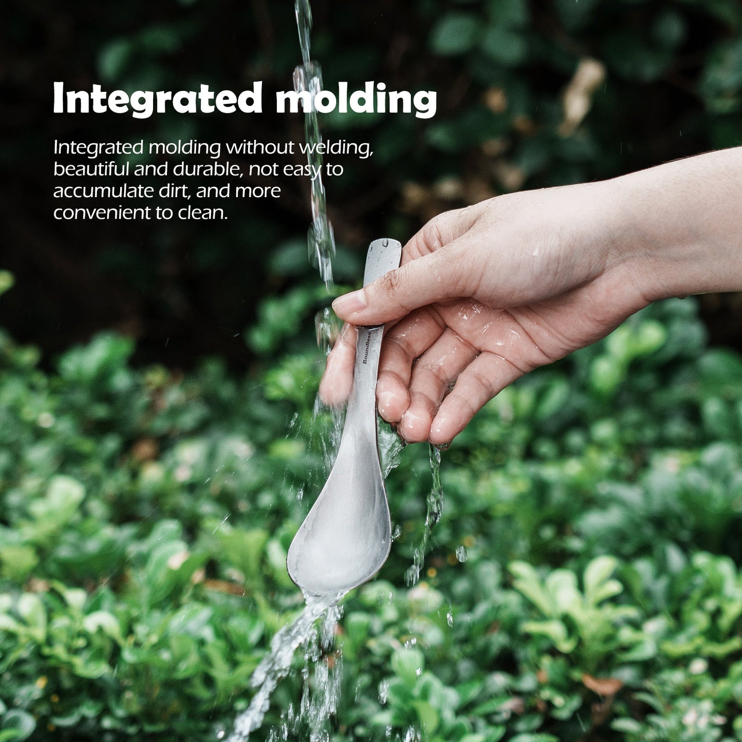 Boundless Voyage Titanium Soup Spoon 155mm One-Piece Ultralight Camping Cutlery for Outdoor Home Ti1067T