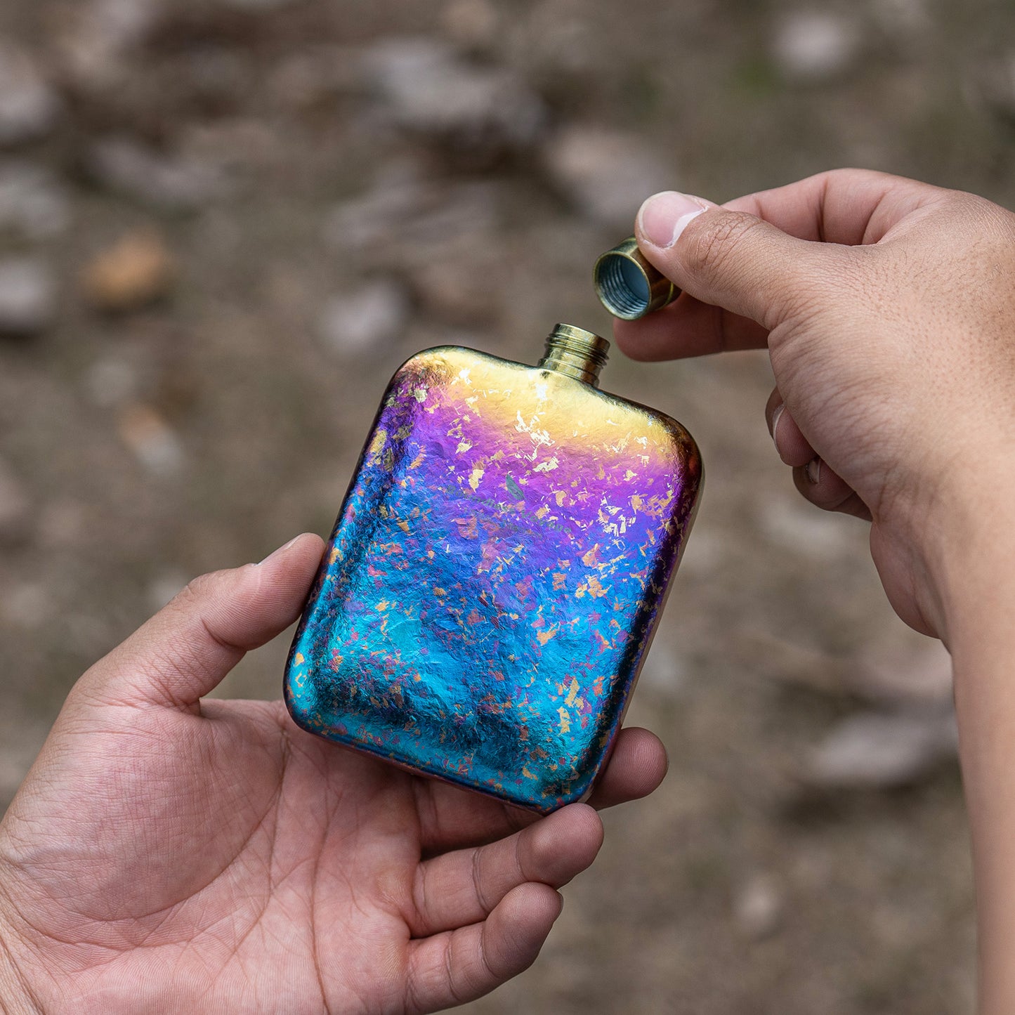 Boundless Voyage Titanium Hip Flask 170ml Small Liquor Flask Bottle for Whiskey Vodka Wine Portable Travel Outdoor Ultralight Pocket Drinkware for Men & Women Ti3263D