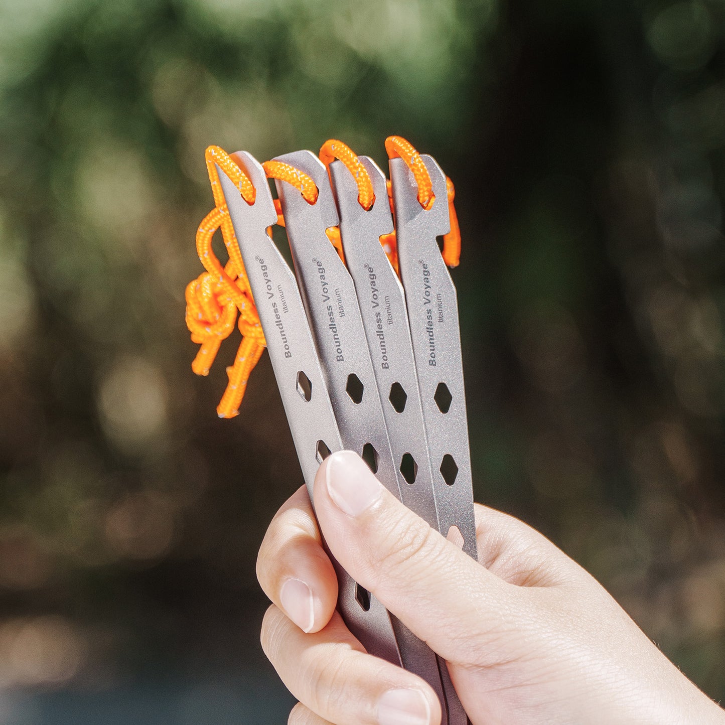 Boundless Voyage 16.5cm V-Shape Pure Titanium Tent Stakes | Ultralight Heavy Duty Ground Pegs, Outdoor Camping Accessories, 6Pcs & 8Pcs Optional Packs Ti4007P