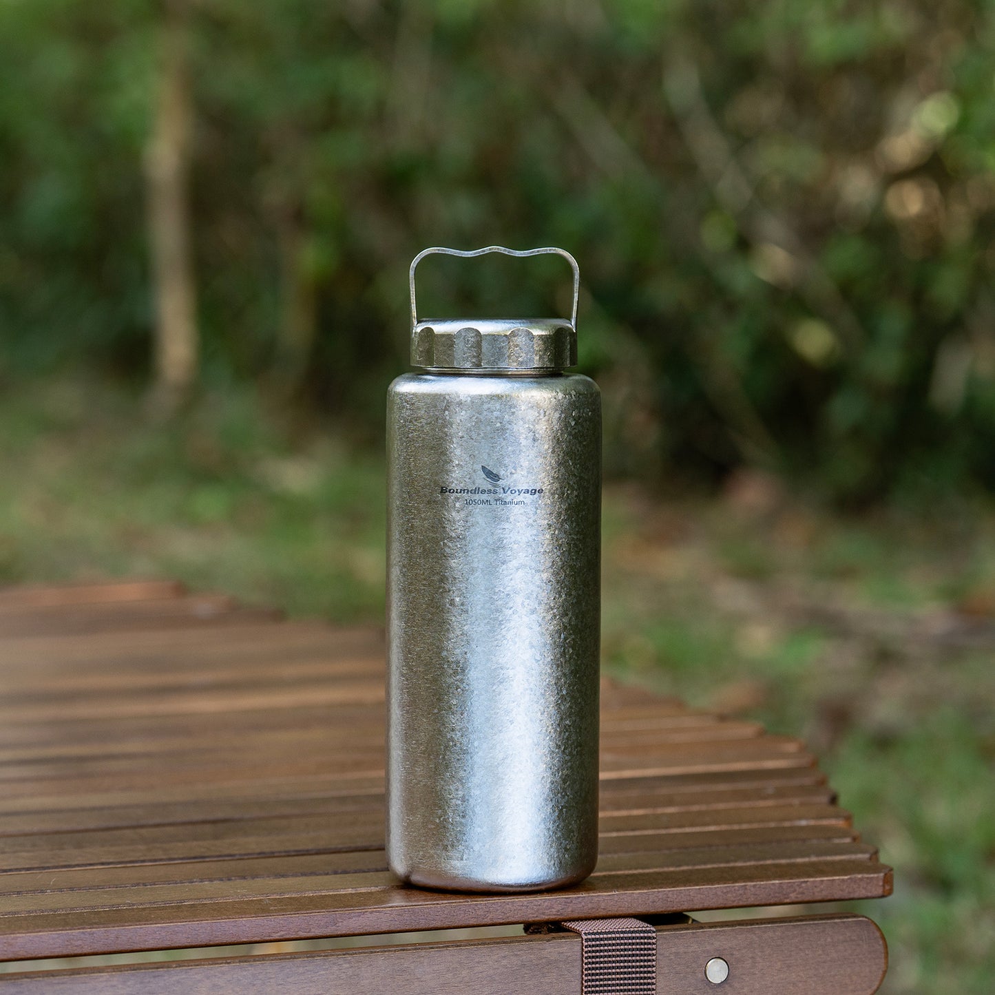 Boundless Voyage Titanium Water Bottle 1050ml/35.5 oz with Handle Outdoor Leak-Proof Wide Mouth Sport Drinking Bottle Camping Tea Coffee Canteen Kettle for Hiking Climbing Running Ti3006D