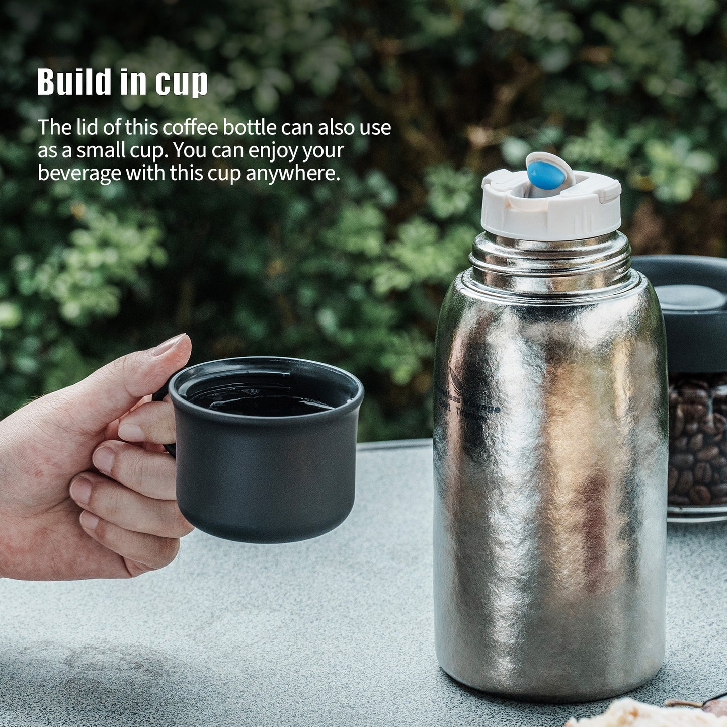 Boundless Voyage 630ml Double-Wall Vacuum Titanium Water Bottle, Leakproof Lightweight Coffee Sport Bottle for Travel, Outdoor & Office Ti3254D