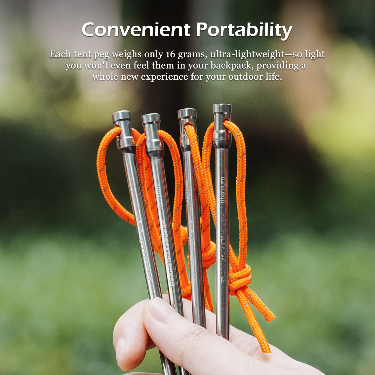 Boundless Voyage 16.5cm Titanium Alloy Tent Stakes | Ultralight Heavy Duty Ground Pegs, Portable Outdoor Camping Accessories, 4Pcs/8Pcs/12Pcs Optional Packs Ti4005P