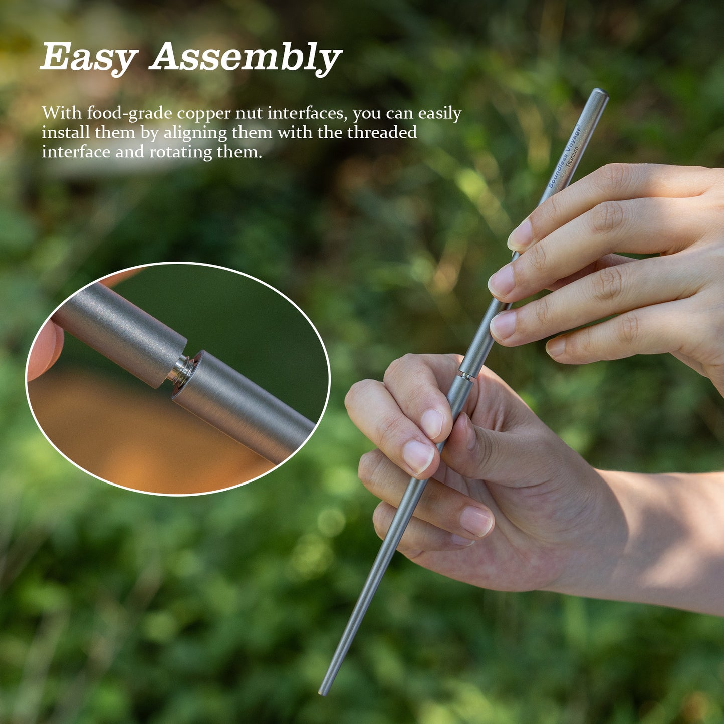 Boundless Voyage Pure Titanium Telescopic Foldable Chopsticks | Ultralight Portable Reusable Cutlery for Camping Hiking Travel Picnic Ti1007T