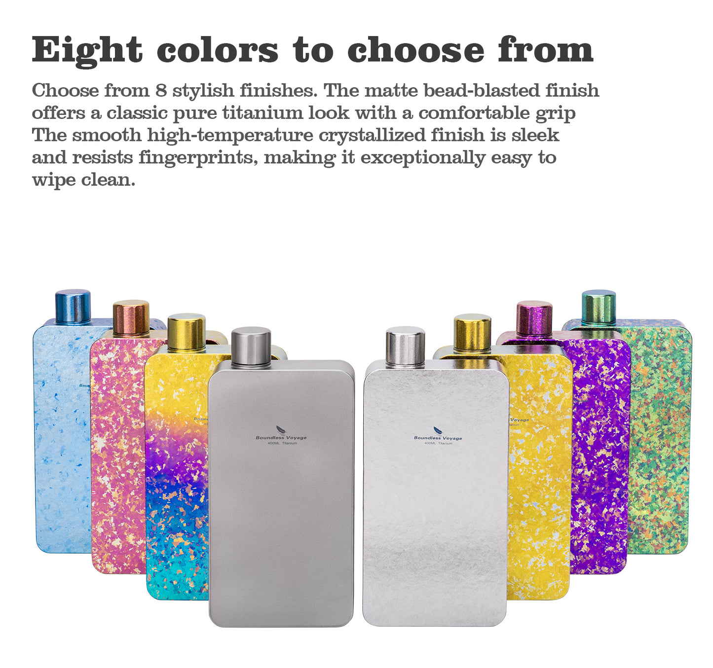 Boundless Voyage Titanium Flask 400ml, Camping & Travel Metal Liquor Bottle, Ultra-Light Square Design, Gift for Men & Outdoor Enthusiasts