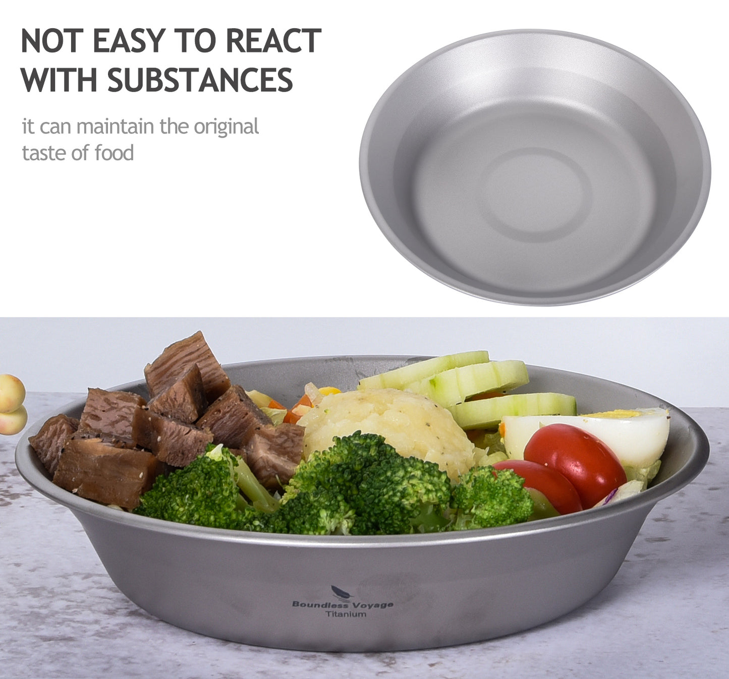 Boundless Voyage Ultralight Titanium Camping Dish Plate with Carry Bag, Portable Durable Outdoor Tableware for Camping, Hiking, Backpacking & Picnic Ti1112T