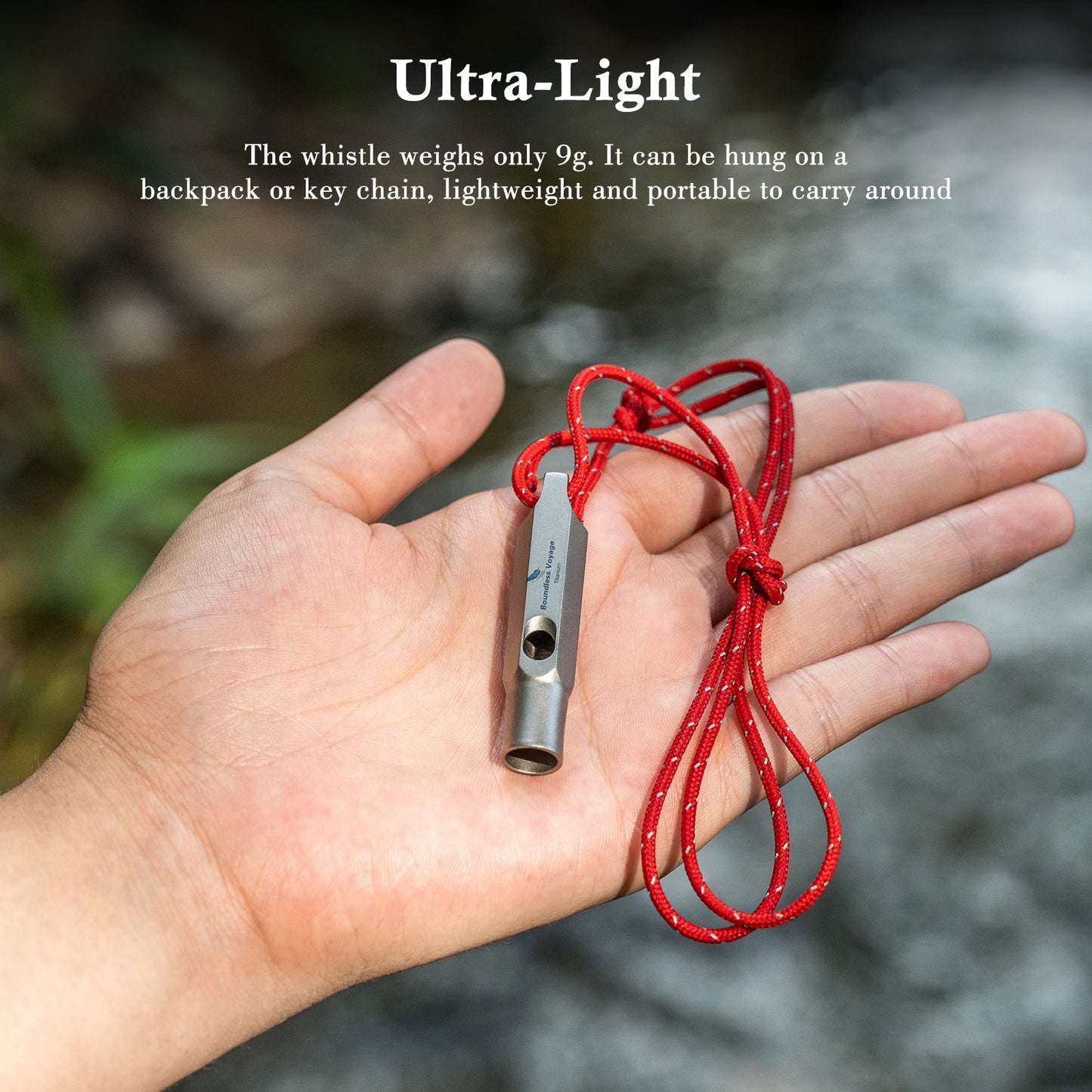 Boundless Voyage Titanium Whistle Emergency Survival Safety Whistles with Lanyard Loud for Outdoor Camping Hiking Coaches Training Sports Keychain Whistle  Ti9015O