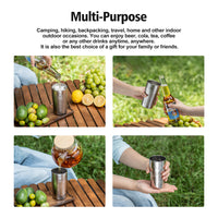 Boundless Voyage Titanium Double-Walled Beer Cup Ultralight Coffee Tea Juicy Cups for Home Outdoor Camping Picnic 300ml Crystallized Finish Ti3246D