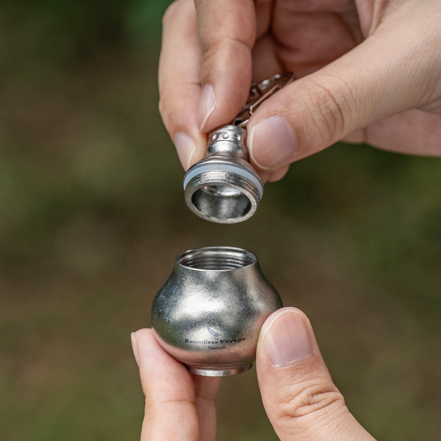 Boundless Voyage Titanium Mini Medicine Bottle, Compact Waterproof Pill Jar Portable Storage Container for Travel EDC Daily Carry Ti9006O