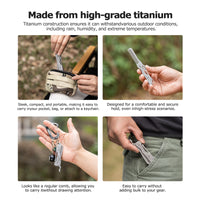 Boundless Voyage Titanium Hair Styling & Beard & Mustache Folding Pocket Comb, Portable EDC Accessories for Men and Women Ti9011O