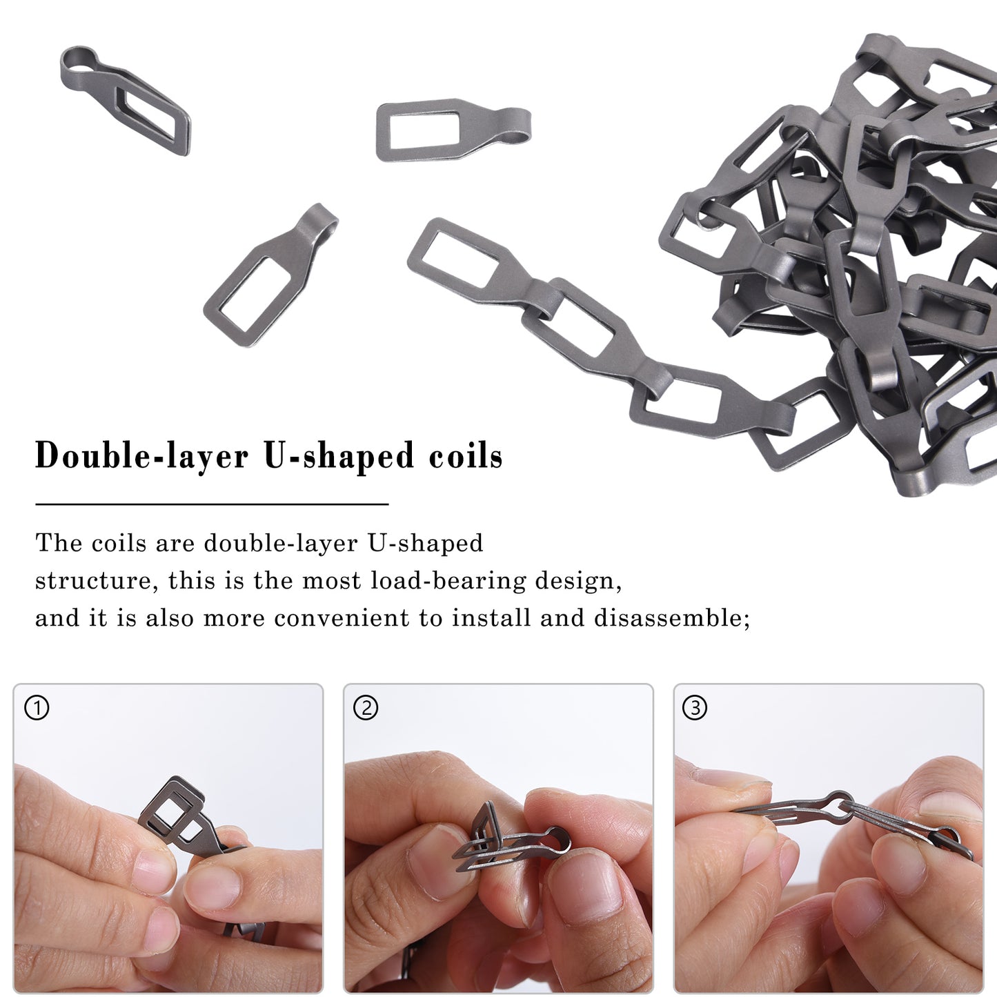 Boundless Voyage Titanium Hanging Chain with Hooks & Fixed-Loop, Multi-Purpose Hanging Accessory for Pot Cup Grill, Bird Feeders, Hanging Basket, Outdoor Camping & Indoor Garden Ti9012O