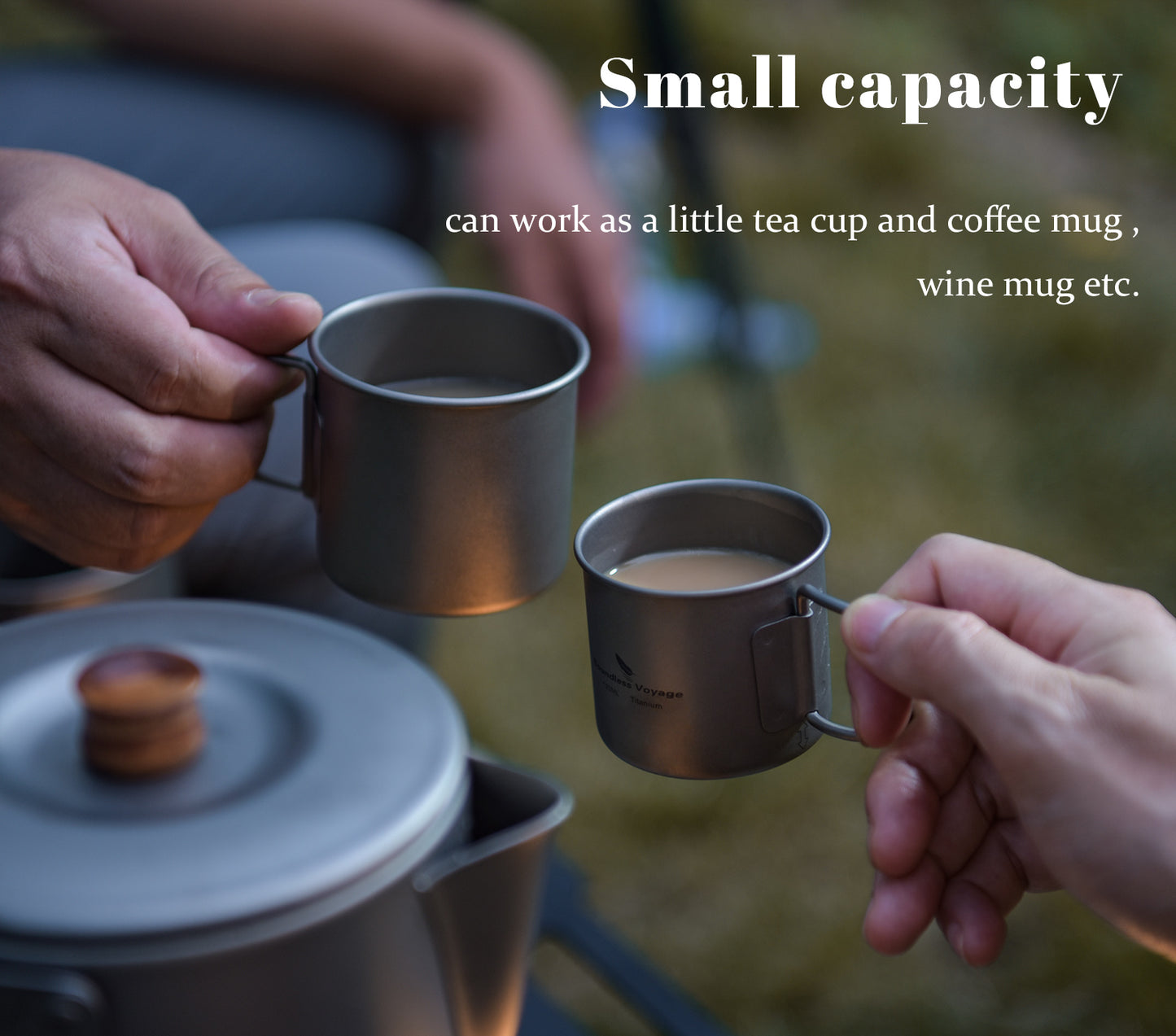 Boundless Voyage Ultralight Titanium Cup 120ml / 180ml, Lid-Free Portable Tea Wine Beer Coffee Mug for Outdoor Camping Travel Ti3053D