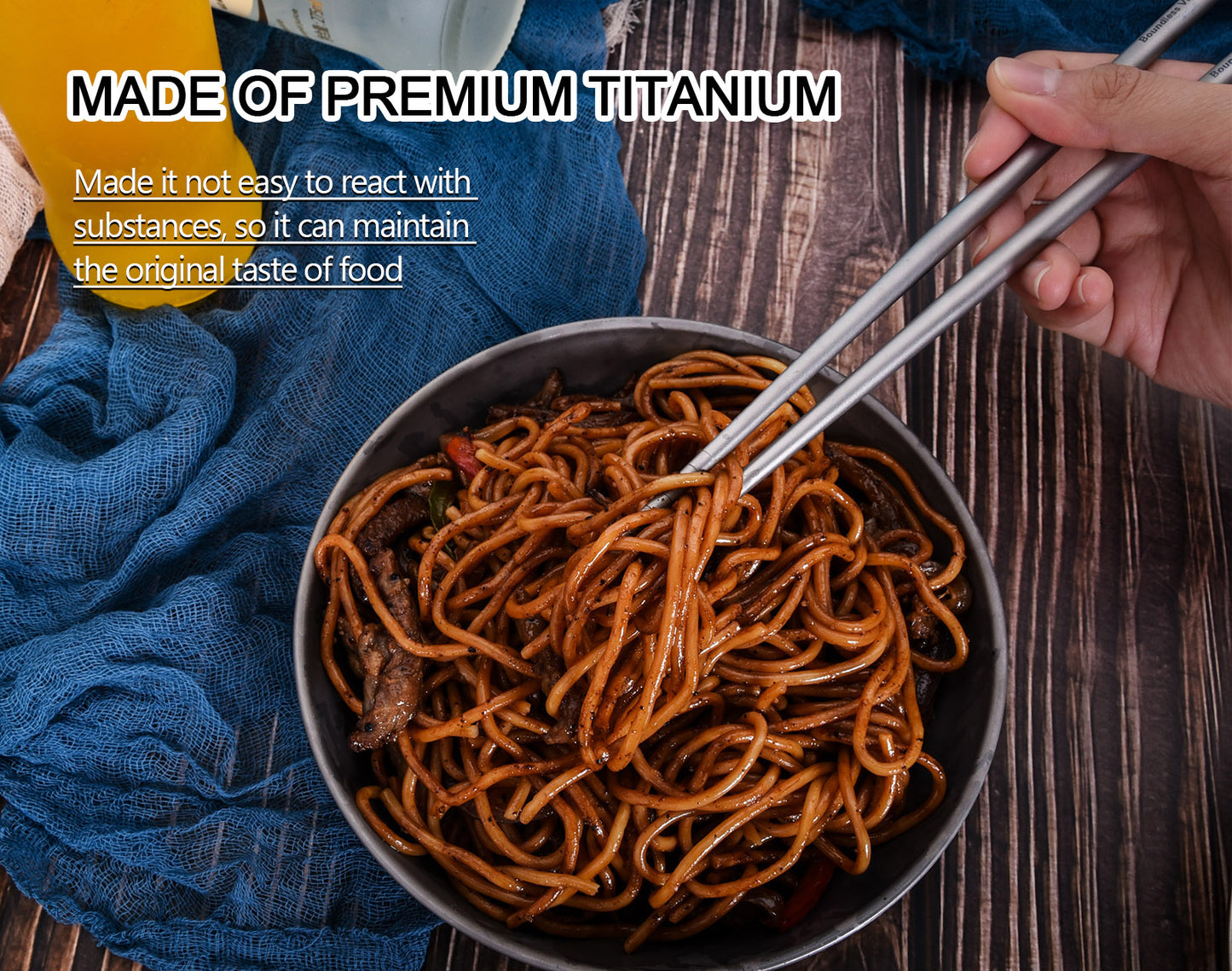 Boundless Voyage 23cm Pure Titanium Square Chopsticks | Ultralight Reusable Cutlery for Home Camping Travel Outdoor Dining Ti1001T