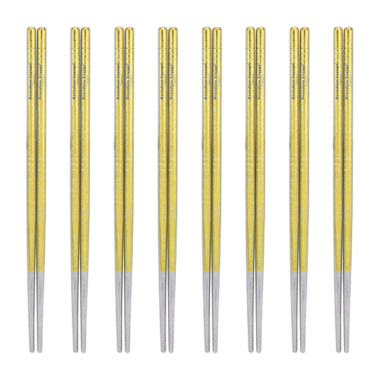 Boundless Voyage 8 Pairs Colorful Pure Titanium Chopsticks Ultralight Non-Slip Reusable Tableware Camping Hiking Daily Home Use Ti1006T