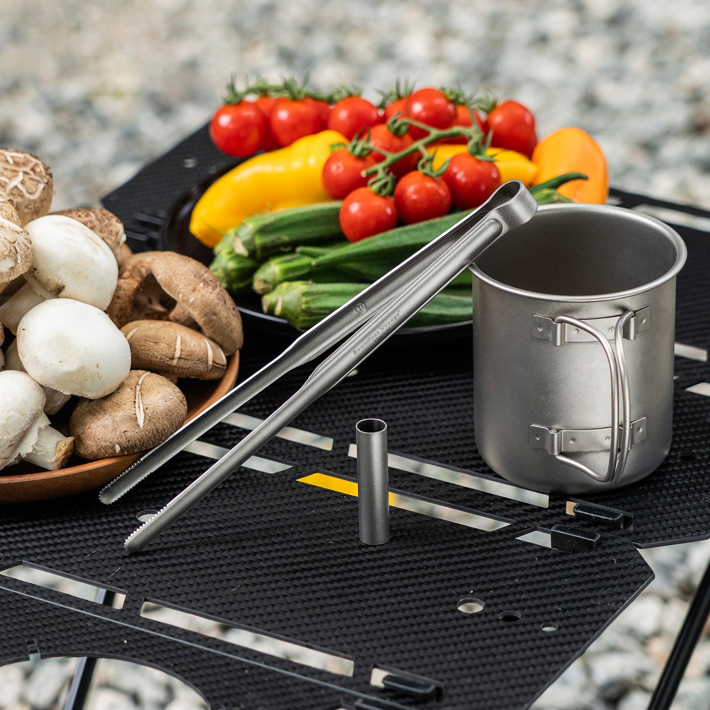 Boundless Voyage Titanium BBQ Tongs, Ultralight Heat-Resistant Rustproof Grilling Tongs for Camping Hiking Outdoor Cooking Ti1014T