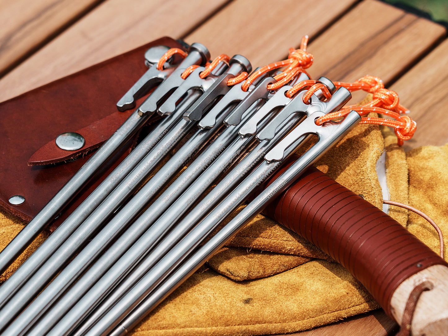 Boundless Voyage Multi-Size Titanium Alloy Tent Stakes | Ultralight Heavy Duty Ground Pegs, Portable Camping Accessories, 24cm/30cm/35cm/40cm, 6Pcs Pack Ti4015P