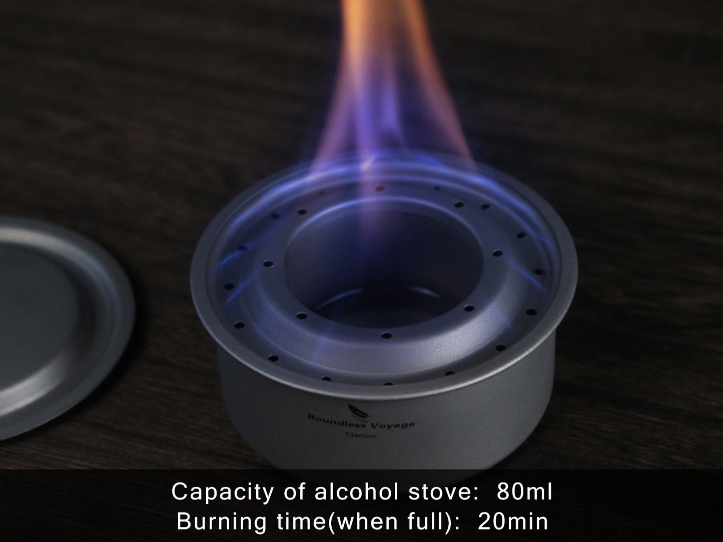 Boundless Voyage Mini Titanium Alcohol Stove | Portable Spirit Burner, Dual-Use Wood & Alcohol Furnace, Outdoor Cookware for Hiking & Backpacking Ti2011C
