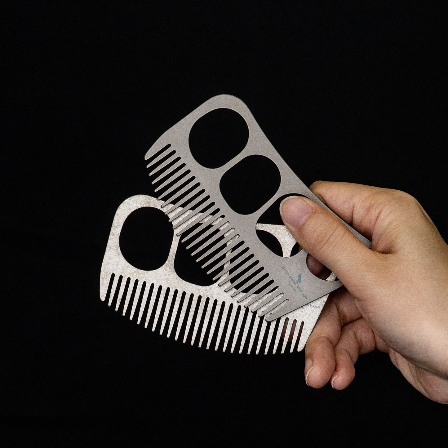 Boundless Voyage Titanium Crescent Comb, Unisex Hair & Beard Grooming Comb for Household Daily Use and Travel Carry