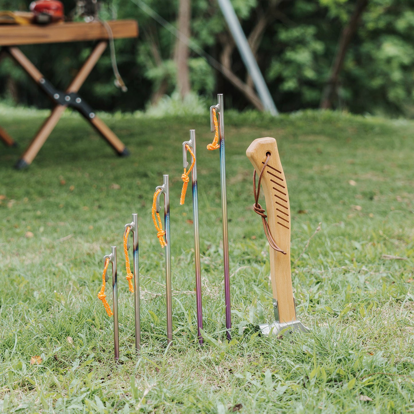 Boundless Voyage Pure Titanium Alloy Tent Stakes 6Pcs | Multi-Size Portable Tent Peg Nails, 20cm/24cm/30cm/35cm/40cm Heavy Duty Outdoor Accessories for Camping, Picnic, Hiking & Backpacking Ti4013P