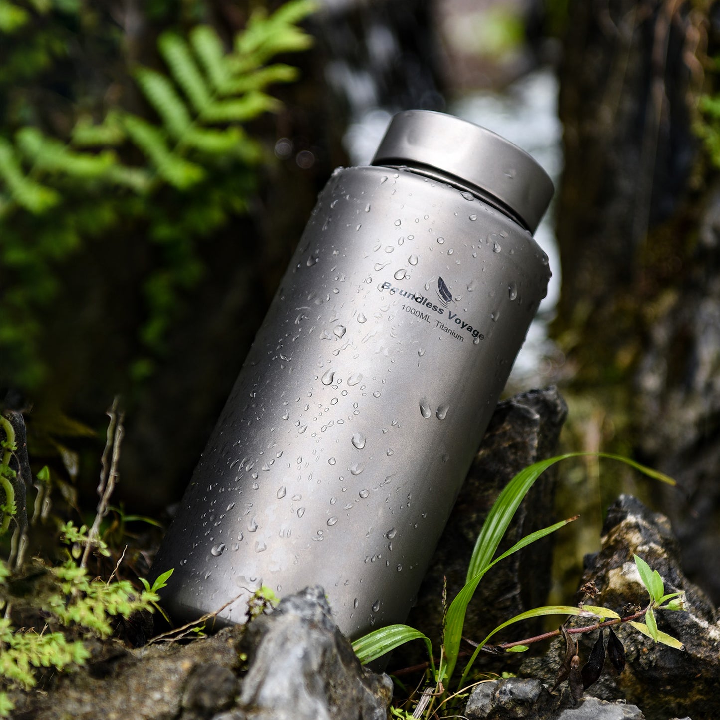 Boundless Voyage Titanium Bottle 1 Liter Single-layer Sports Water Bottle Ultralight Leakproof Drinkware for Outdoor Camping Hiking Ti3013D