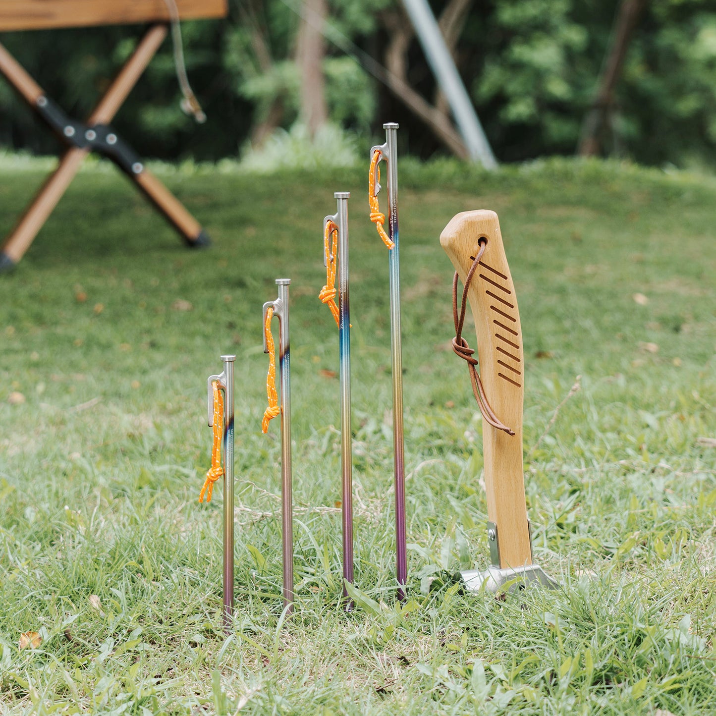 Boundless Voyage 6Pcs Titanium Alloy Tent Stakes | Multi-Size Portable Tent Peg Nails 24cm/30cm/35cm/40cm, Heavy Duty Outdoor Gear for Camping, Picnic, Hiking & Backpacking Ti4016P