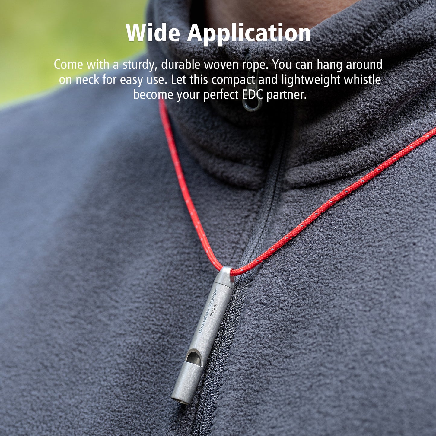Boundless Voyage Titanium Whistle Emergency Survival Safety Whistles with Lanyard Loud Ti9014O