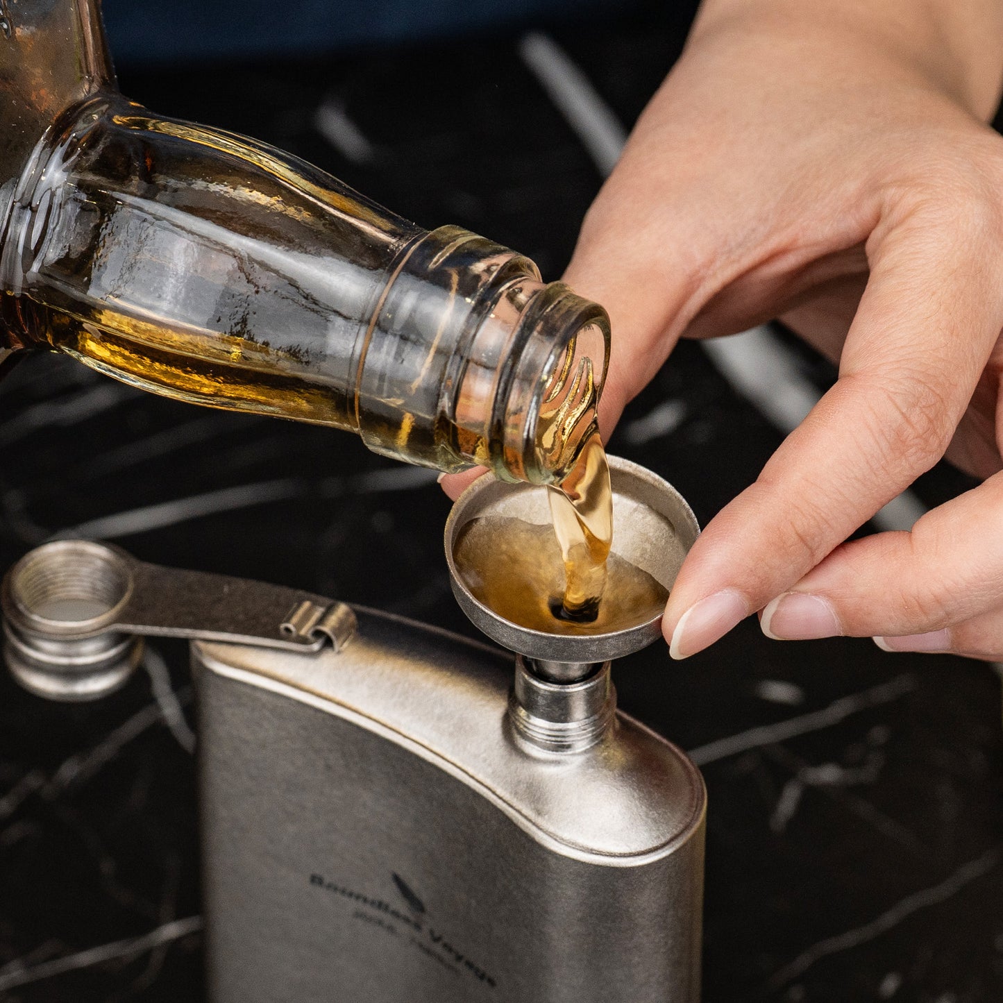 Boundless Voyage Titanium Funnel for Kitchen Bar Camping Lightweight Portable Durable No-Spill Metal Refilling Tool for Liquids, Oil, Wine, Soy Sauce & Spices, Dishwasher Safe Ti3070D