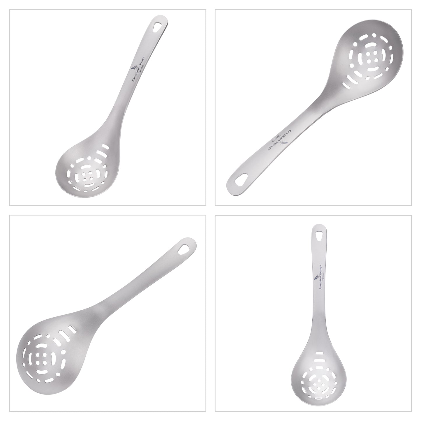 Boundless Voyage Pure Titanium Skimmer Colander with Long Handle | Ultralight Portable Kitchen & Camping Filter Spoon for Fried Food Ti1038A&nbsp;