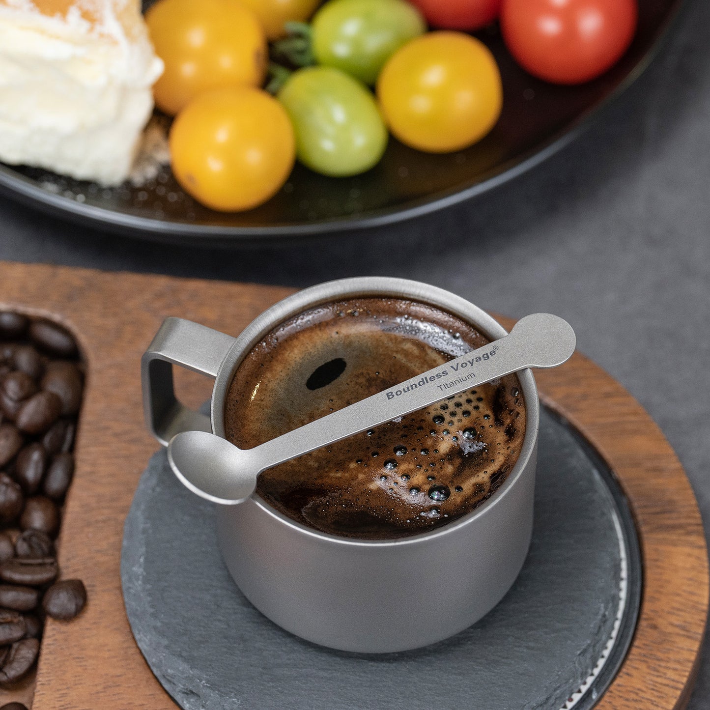 Boundless Voyage Pure Titanium Mini Coffee Spoon | Ultralight Small Stirring Spoon for Sugar, Jam, Tea & Dessert, Party Tableware Ti1040T