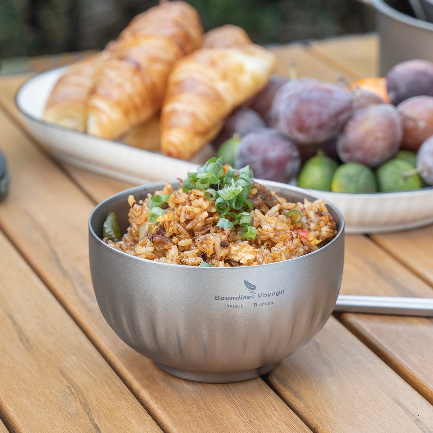 Boundless Voyage Double Walled Pure Titanium Bowl 350ml / 500ml | Ultralight Portable Metal Tableware for Oatmeal, Rice, Soup, Camping & Outdoor Use Ti1164T-Ti1166T