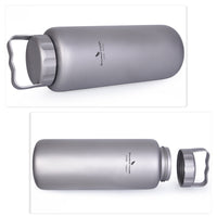 Boundless Voyage Titanium Water Bottle 1050ml/35.5 oz with Handle Outdoor Leak-Proof Wide Mouth Sport Drinking Bottle Camping Tea Coffee Canteen Kettle for Hiking Climbing Running Ti3006D